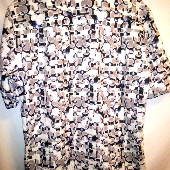 JHANE BARNES Geometric Monogram Abstract Button~Up Casual Shirt•Mens Size Medium - Picture 10 of 13